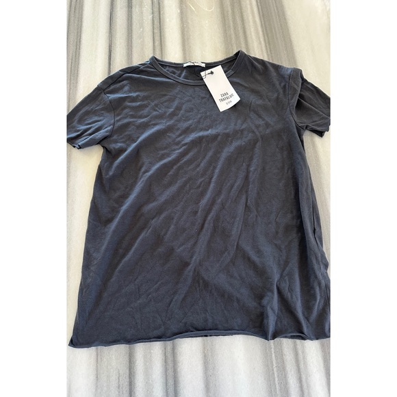ZARA TRAFALUC Basic T-Shirt Charcoal S NWT - Picture 2 of 5